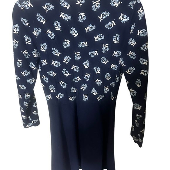 Draper James Women’s Medium Navy Blue Floral Fit & Flare Dress 3/4 Preppy - Picture 5 of 5